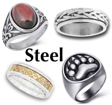 Stainless steel rings, mens, ladies